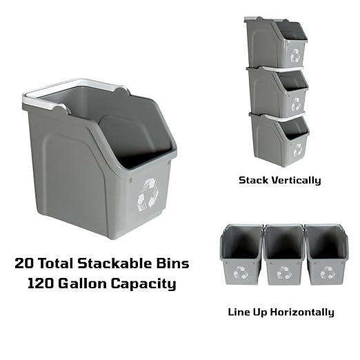6 Gallon Stackable Recycling Bins - Image 2