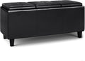 SIMPLIHOME Avalon 42 inch Wide Contemporary Rectangle Tray Storage Ottoman by SimpliHome