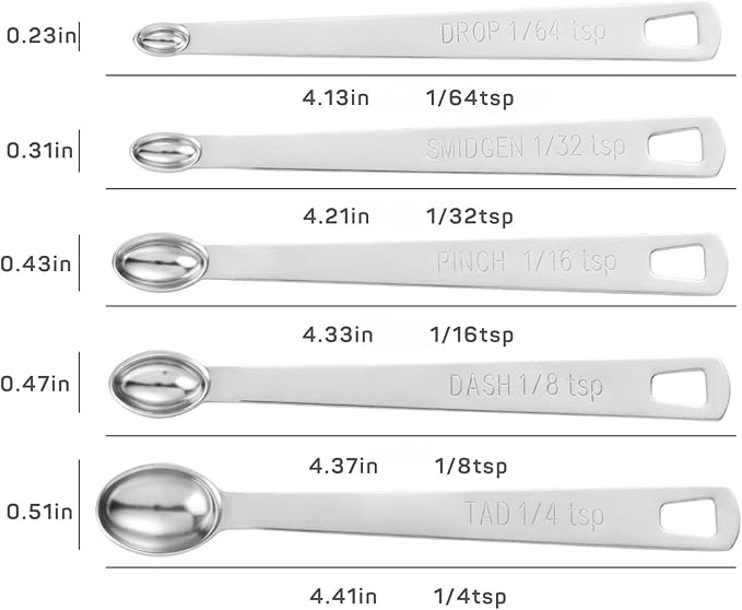 11PCS Measuring Spoons Set Stainless 1 tbsp, 1/2 tbsp, and 1-1/16tsp Steel - Image 8
