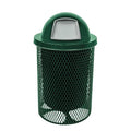 COATEDOUTDOORFURNITURE RDT-TXTGRN Heavy Duty 32 Gallon Round Trash Receptacle by CoatedOutdoorFurniture