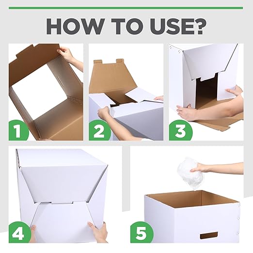 Tioncy 5 Pcs Cardboard Trash Cans Disposable and Reusable Corrugated Cardboard - Image 3