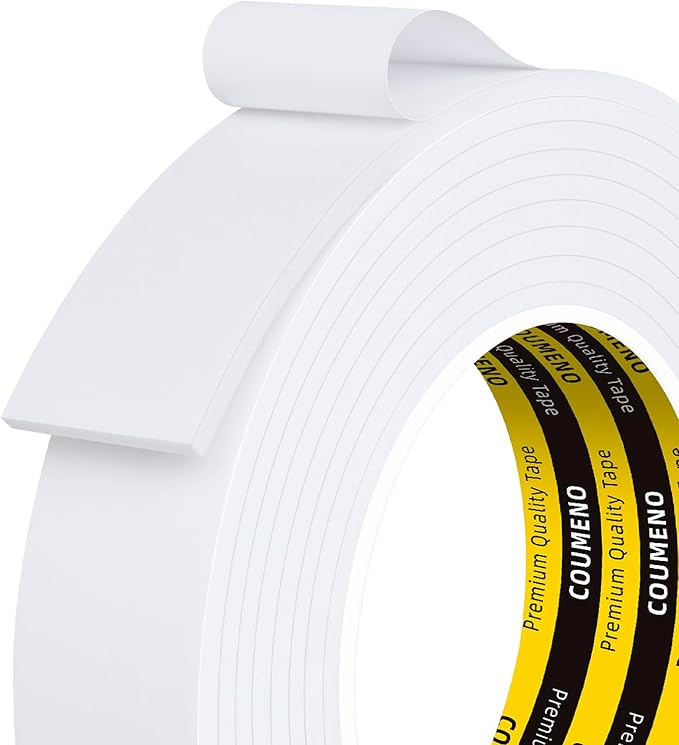 Single-Sided Adhesive White Foam Tape, 1inX9.84FT Single-Sided Sealing Foam pad by COUMENOAdhesivetape