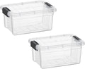 Superio Storage Bins with Lids- 2 Pack, 1.85 Qt Clear Boxes by Superio