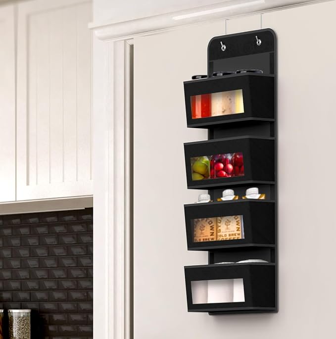 Simple Houseware 4 Clear Window Pocket Over Closet Door Storage Hanging - Image 5