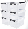 6 Quart Plastic Stackable Storage Latch Bins by Eslite