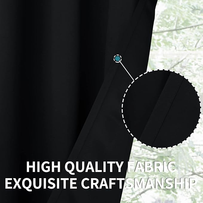 BGment Rod Pocket Blackout Curtains 48 Inches Length - Image 4