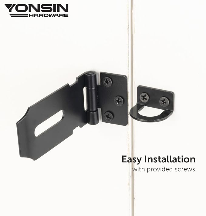3" Door Padlock Safety Hasp Latch, Door Hasp Clasp Lock Gate Shed Hasp Latch - Image 3