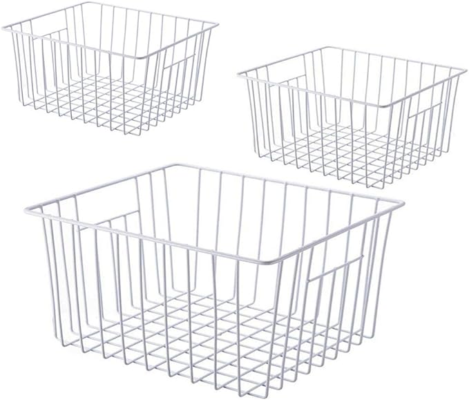 16inch Freezer Storage Organizer Baskets, Household Wire Refrigerator Bins by Y.Z.Bros