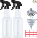 Veco Spray Bottle with Measurements and Adjustable Nozzle, HDPE Plastic Spray by Veco