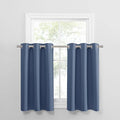 PONY DANCE Stone Blue Kitchen Curtains 36 inch Long by PONYDANCE