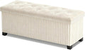 Storage Ottoman Bench, 43 Inch Foldable Ottoman by LITZFUR