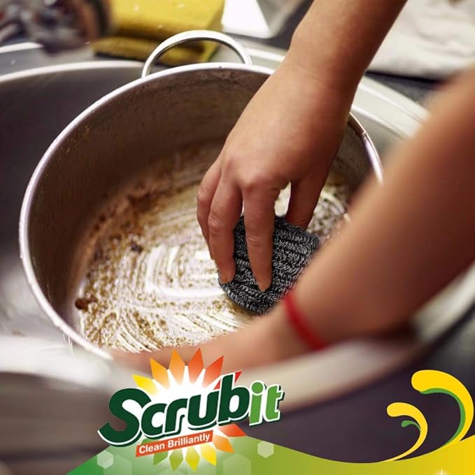12 Pack Stainless Steel Scourers by Scrub It – Steel Wool Scrubber Pad Used - Image 9