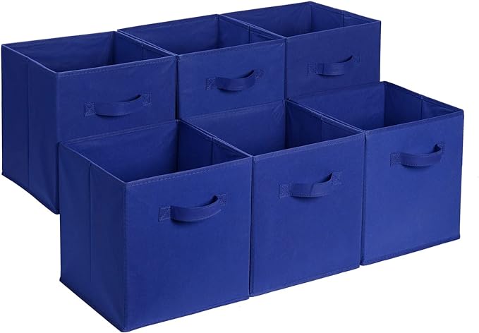 Amazon Basics Cube Organizer Storage Bins Handles, Collapsible Fabric by AmazonBasics