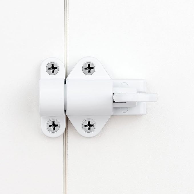 8 Packs Self-Closing Latches，White Spring Door Lock，Resilient Bolt Latch - Image 5