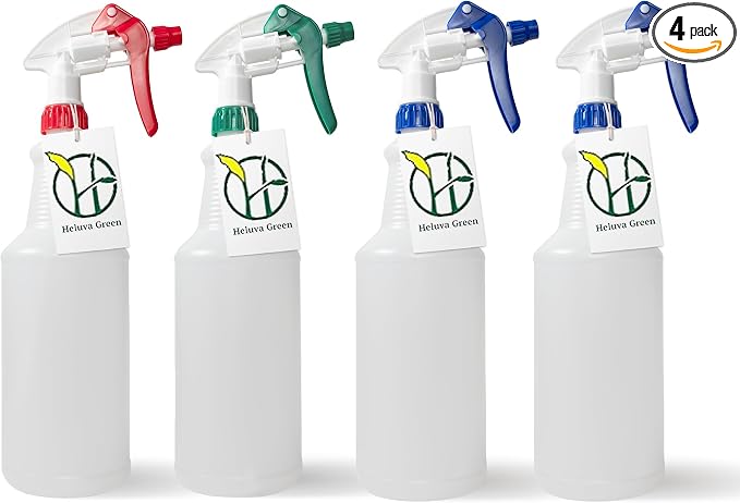 Heavy Duty 32oz Plastic Spray Bottles by HeluvaGreen