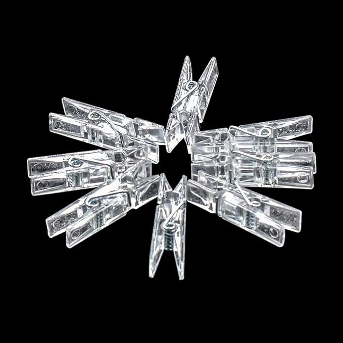 128 Pieces Mini Transparent Plastic Clear Clips, Photo Clips, Clothespins Clip - Image 4