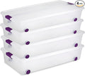 Sterilite 4-Pack 60 Quart ClearView Latch Box, Wheeled Underbed Organizer Bins by Sterilite