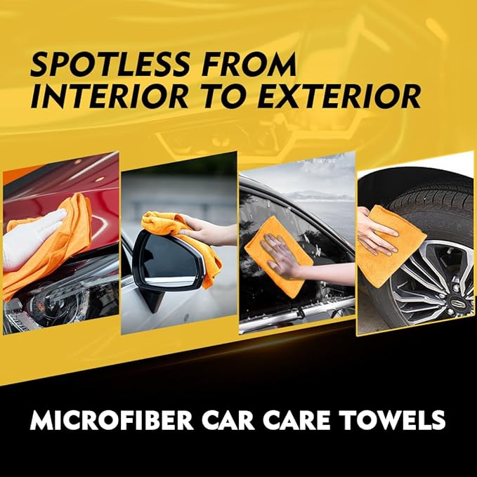 HOMEXCEL Yellow Microfiber Cleaning Cloths 12 Pack, 12.5 x 12.5 inch Microfiber - Image 6