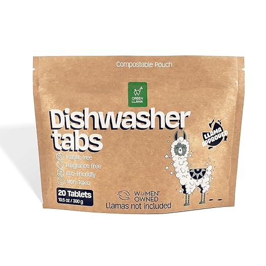 Dish Washing Machine Tablets, Non-Toxic Dishwasher Tablets in Compostable by GreenLlama