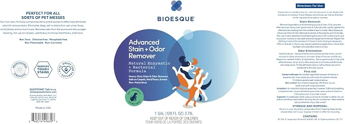 Bioesque Advanced Stain + Odor Remover, Pet-Friendly Natural Enzymatic & - Image 6