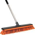 18" Push Broom Outdoor with Rubber Squeegee, Heavy Duty Broom Brush with Handle by Unknown