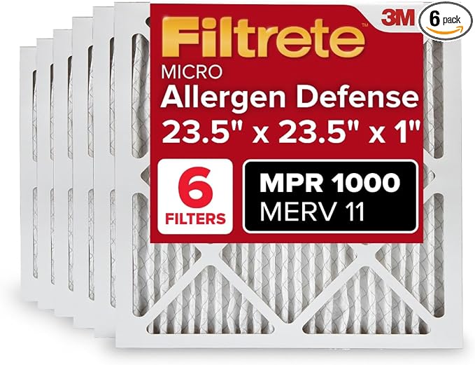 Filtrete 23.5x23.5x1 AC Furnace Air Filter, MERV 11, MPR 1000, Micro Allergen by Filtrete