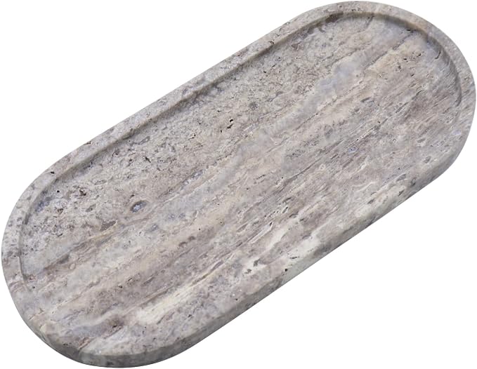 Natural Marble Tray, Oval Vanity Decorative Tray - Image 2