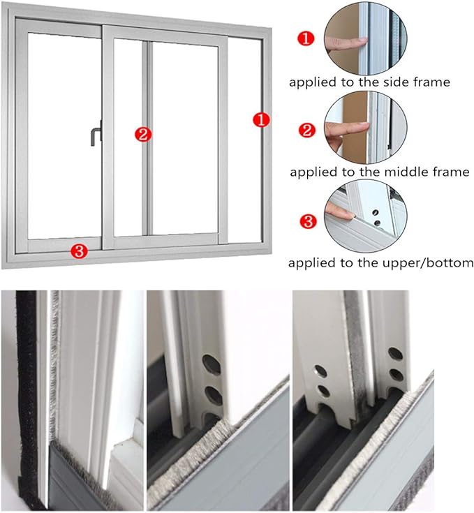 Adhesive Pile Weather Stripping, Weatherstrip Fuzzy Door Brush Strip - Image 5