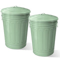 Plexon Round Trash Can 13 Gallon, Vintage Metal Outdoor Trash Can by Plexon