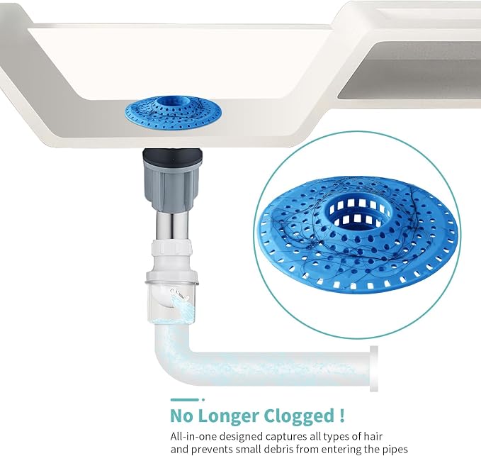 Shower Hair Drain Catcher, Silicone Bathtub Drain Hair Catcher Strainer - Image 6
