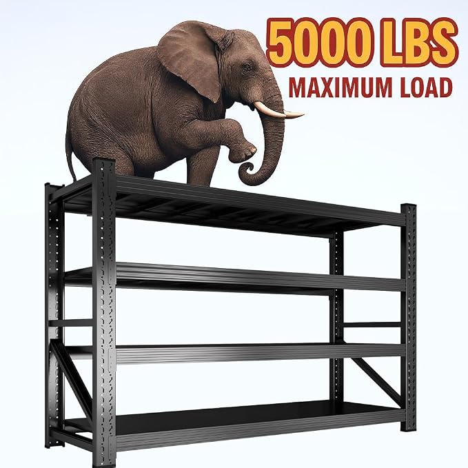 Heavy Duty Garage Shelving Unit 5000LBS, Industrial Storage Shelf - Image 5
