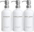 White Shampoo and Conditioner Dispenser Set by Brighter Barns by BrighterBarns