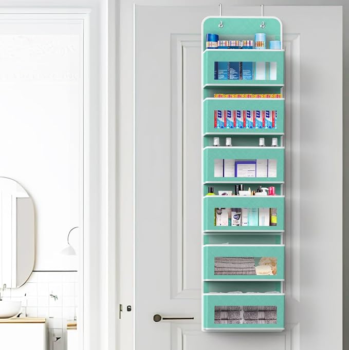 Simple Houseware 6 Clear Window Pocket Over Closet Door Storage Hanging - Image 5