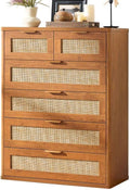 LEYAOYAO Rattan Dresser for Bedroom, Modern 6 Drawers Boho Dressers by LEYAOYAO-Findtheshiningpointofyourideallife%EF%BC%81