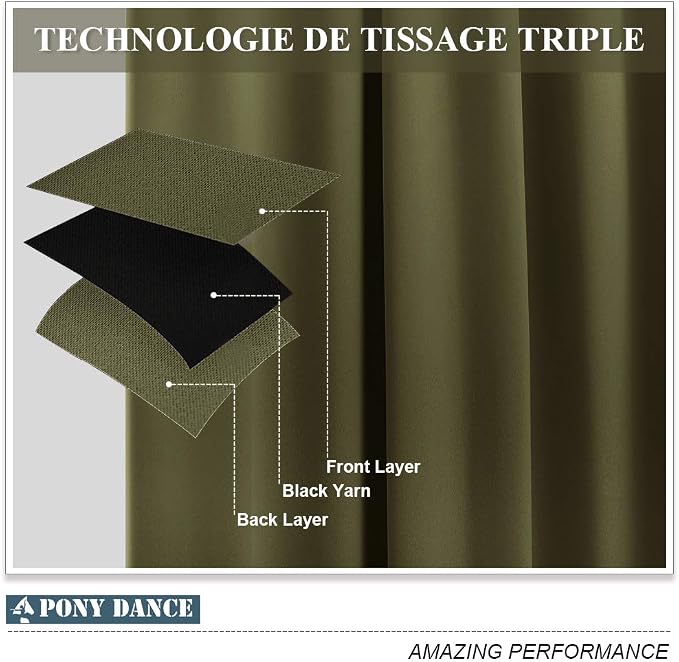 PONY DANCE Bedroom Curtains Blackout - Image 3