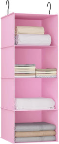 Hanging Closet Organizer, Easy Mount Foldable 4-Shelf Hanging Closet Wardrobe by DonYeco