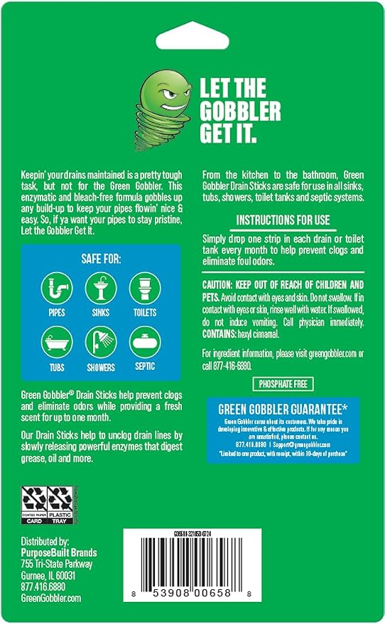 Green Gobbler Drain Cleaner and Deodorizer Sticks - Image 2