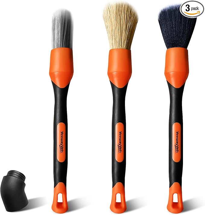 YeewayVeh 3pcs Car Detailing Brush Set by YeewayVeh