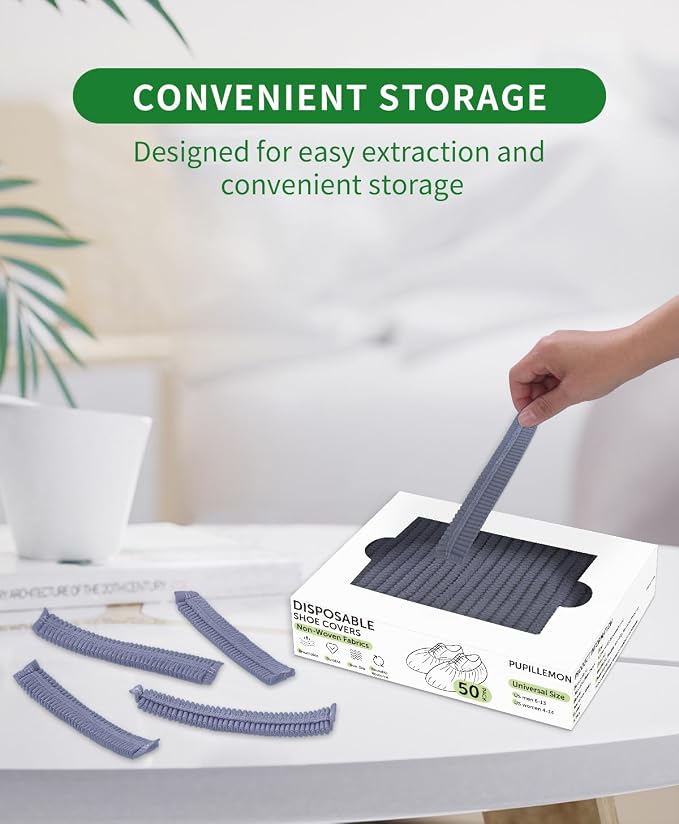 50Pcs Non-Woven Shoe Covers Disposable Non Slip - Image 2
