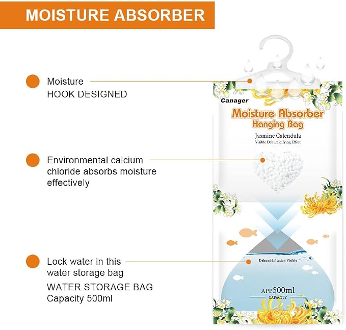 CANAGER Hanging Moisture Absorber, Jasmine Calendula Moistureproof Hanging - Image 3