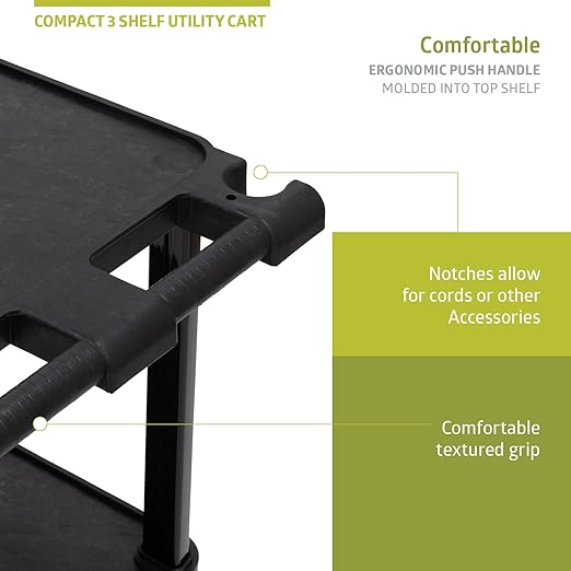 Pearington 3-Tier Compact Multi-Purpose Plastic Utility Cart - Image 5