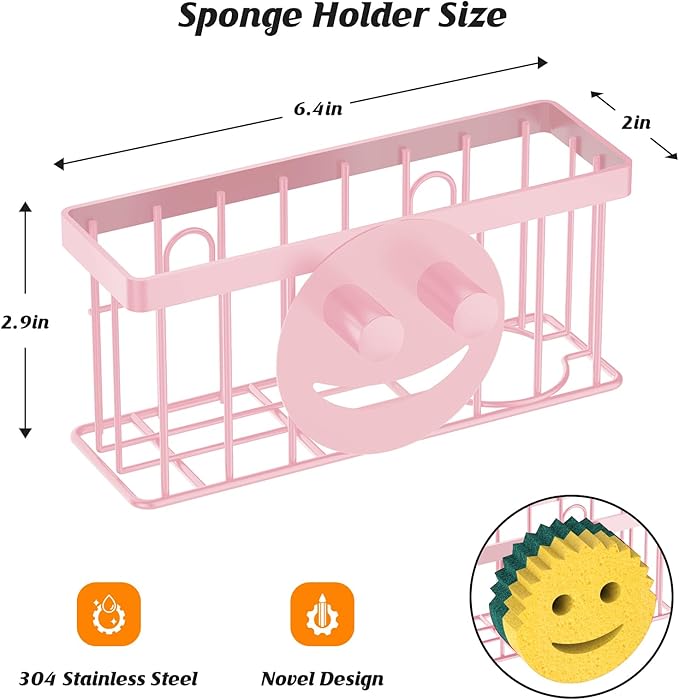 Sponge Holder Smiley Face, Sink Caddy, Sink Organizer - Image 2