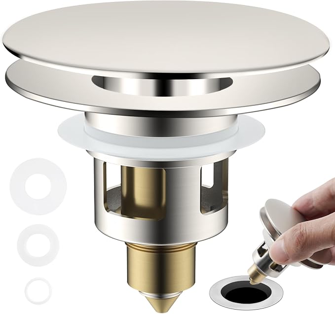Universal Bathroom Sink Drain Strainer Hair Catcher Upgraded by Greatcomfortathome