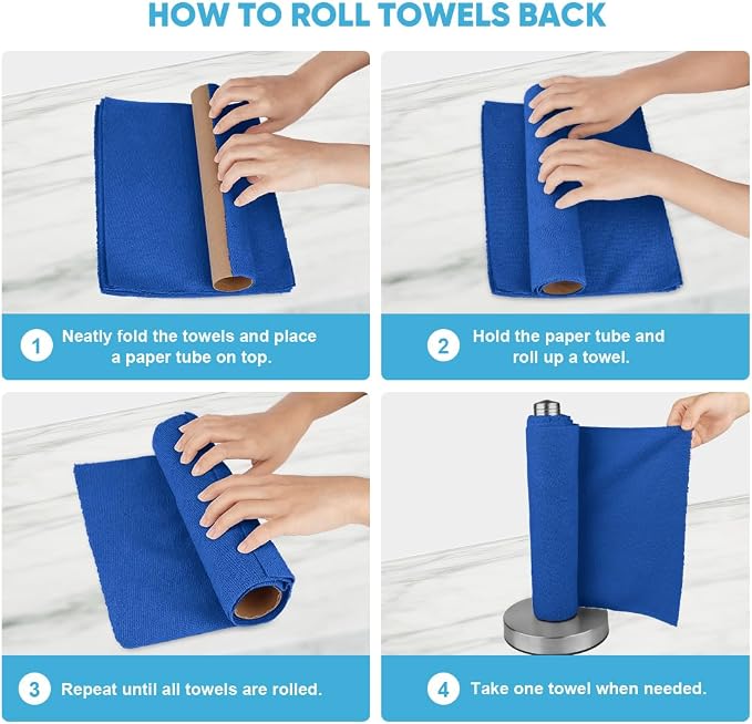 AIDEA Microfiber Cleaning Cloth Roll, Reusable Paper Towels Tear Away Cloth - Image 7