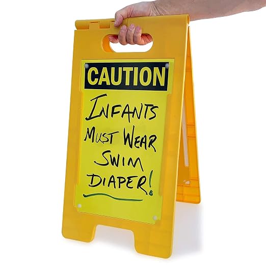 SmartSign - SF-0127-FB-25x12-DE Caution Blank Write-On Folding Floor Sign - Image 7