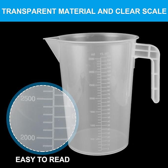 3 Pack 3.5 Liter Measuring Pitcher, Plastic Measuring Cups - Image 4