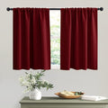 RYB HOME Curtains for Bedroom 63 inches Long, W 34 x L 63, Burgundy Red by RYBHOME