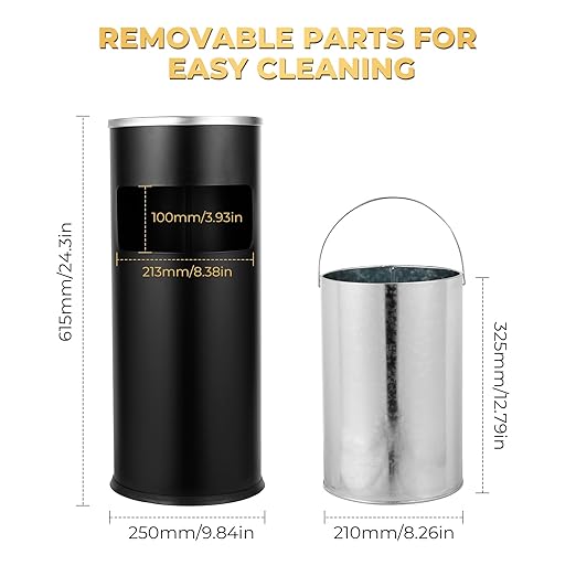 Trash Can Outdoor Waste Container Round Stainless Steel Trash Can - Image 2