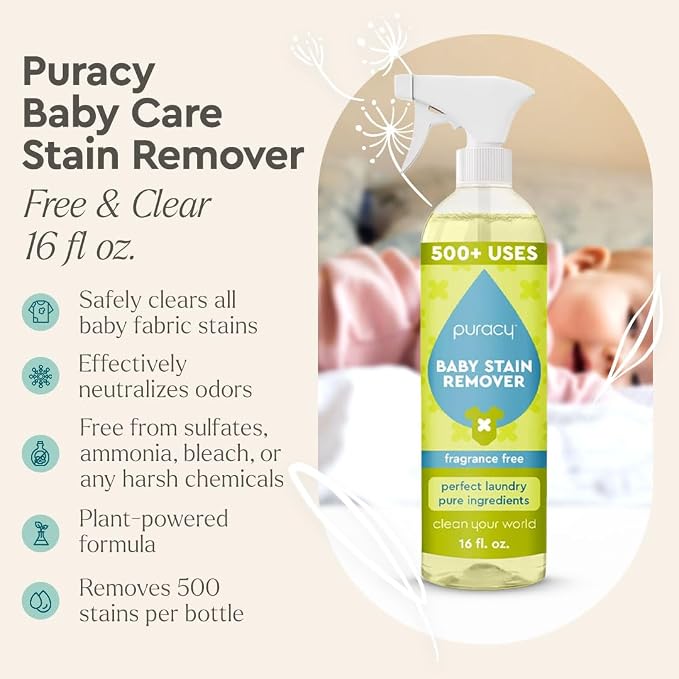 Puracy Stain Remover for Baby Clothes and Cloth Diapers, Newborn Baby - Image 2