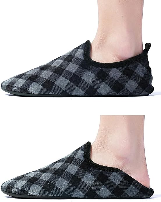 QZKDM Lightweight Slip on Grip Indoor House Slippers Barefoot Non Slip Home - Image 2